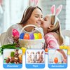 72Pcs 2.36'' Tall Painted Iridescent Marble-like Easter Eggs for Kids Egg Hunt Basket Bag Empty Stuffers Fillers with 1pc Cute Non Woven Bags, Toys Filling Treats and Easter Theme Party Supplies Favor