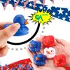 Sratte 50 Pcs Patriotic Rubber Ducks 2'' Blue Red White Mini Ducks in Bulk for USA Memorial Day Independence Day Party Favors Decor Supplies Star Rubber Ducks Baby Bath Toys for Kids Adults