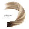 Lovrio Tape in Hair Extensions Human Hair Blonde Hair Extensions Tape ins Highlight Walnut Brown Roots to Light Chestnut Brown with Bleach Blonde #R3-8-613 Blonde Tape in Hair 18in 50G/20pcs