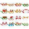 Ticuenicoa 16pcs Merry Christmas Paperboard Glasses Frames Santa Claus Christmas Trees Elk Snowman with 16 Designs Decorations Paper Party Eyeglasses for Adults Kids Xmas Party Favors Supply