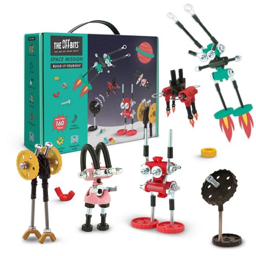 The Off Bits Space Mission Educational Build Your Own Robot Toy, Stem Building Toys for Boys and Girls, Valentine Birthday Gift for Kids Montessori Play Kit, Steam Toys for Kids Ages 6 7 8 9+