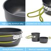 Odoland Camping Cookware Stove Carabiner Canister Stand Tripod and Stainless Steel Cup, Tank Bracket, Fork Spoon Kit for Backpacking, Outdoor Camping Hiking and Picnic,Green