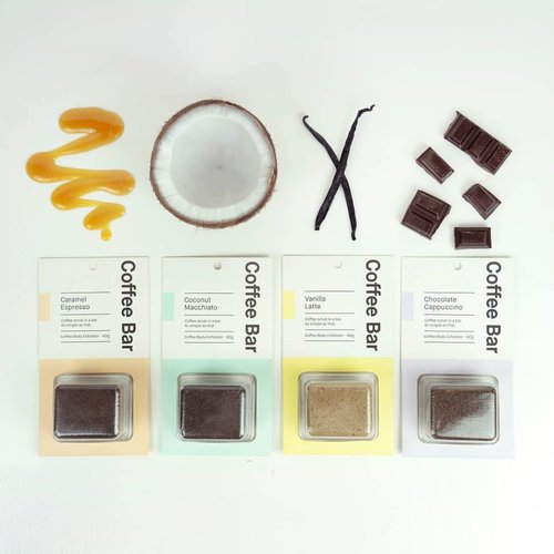 Coffee Bar Coffee Scrub Body Exfoliator - Coffee Body Scrub For Cellulite And Firming, Coffee Exfoliating Body Scrub - 60g (bundle of 3) - Coconut Macchiato