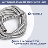 Premium Braided Stainless Steel Ice Maker Water Supply Hose W/PEX Inner Tube - Universal 1/4" Connection (4 Ft)