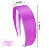 ACO-UINT 4 Pack Purple Headbands for Women, Satin Head Bands for Women's Hair Wide Headbands, Non-silp Thick Headbands 70s Hair Accessories for Women