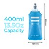 FITLY Soft Flask - 13.5 oz (400 ml) - Shrink As You Drink Pocket Soft Water Bottle for Hydration Pack/Running Vest- Folding Water Bottle for Running, Hiking, Cycling - Ski Water Bottles (FLASK400)