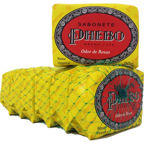 Linha Tradicional Phebo - Sabonete em Barra de Glicerina Odor de Rosas 90 Gr - (Phebo Classic Collection - Glycerin Bar Soap Scent of Roses 3.2 Net Oz) (Pack of 6)