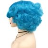GNIMEGIL Blue Big Short Curly Wigs for Women Layered Wavy Bob Wig Cosplay Carnival Party Costume Synthetic Halloween Wigs