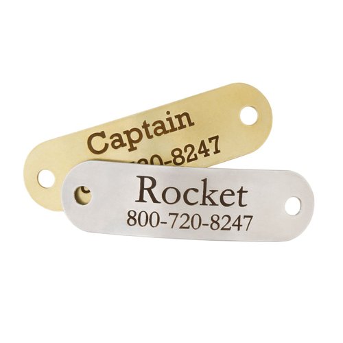 dogIDs Custom Personalized Stainless Steel Rivet-On Dog Collar Nameplates - for 1 Inch Wide Collars