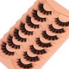 JIMIRE Mink Lashes Fluffy Cat Eye False Eyelashes D Curl Russian Strip Lashes Natural Look Soft Fake Lashes Volume Eyelash Extensions 7 Pairs Pack