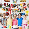 KORHONEN Race Car Party Decorations, Race Car Birthday Party Decorations Includes Happy Birthday Banner and Hanging Swirls, Race Car Themed Birthday Party Decorations for Boys Adults
