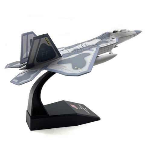 ZEZEFUFU Simulation 1:100 US F22 Raptor Stealth Fighter Model Fighter Attack Plane Military Model with Display Stand
