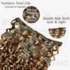 Hyssiet Curly Human Hair Clip in Extensions 7pcs with 16 Clips Healthy Wavy Clip Hair Extensions Real Human Hair 120g18 Inch Dark Brown Highlighted Honey Blonde Soft Thick Curly Hair Extensions