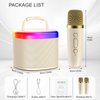 HWWR Mini Karaoke Machine for Kids: Portable Bluetooth Speaker with 2 Wireless Microphones & Disco Lights for Home Party, Kids Birthdays Christmas, Toys for Girls Boys 3-12+