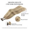 ABH AmazingBeauty Hair I Tip Hair Extensions Human Hair 16 Inch Fusion Hair Extensions Human Color #8A Light Brown Mixed with #60 Ash Blonde Hair Extensions for Short Hair Silky Straight 50g 50strands