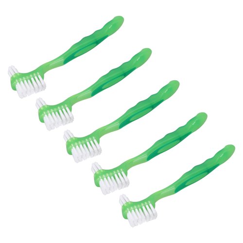 Pavv False Teeth Brush, Soft Hair Dirt Removal Safe Ergonomic Denture Brush for Elderly for Daily Life