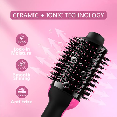 Hair Dryer Brush Blow Dryer Brush in One 4 in 1 Styling Tools with Ceramic Oval Barrel, and Styler Volumizer, Hot Air Straightener Brush for All Hair Types