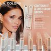L.A Colors 1 x Just Glow Highlighter Bronzer Stick [CCS595 - Champagne Daze] Natural Finish & Zipper Bag
