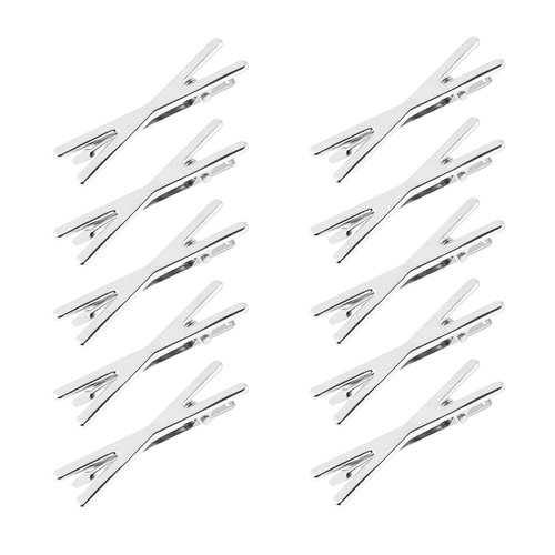 20PCS Silver Metal Duckbill Hair clips for Women Thin Hair,Diy Anti-slip Styling Barrettes for Thick hair,No Crease Duck Billed Hair Clip for Girls (X type)