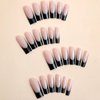 Magrace Press on Nails Long Square Fake Nails Nude Black False Nails with Designs 24 pcs Stick on Nails for Women (A-5)