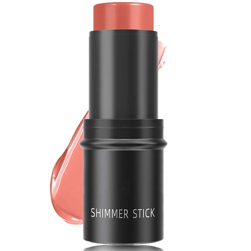 Cream Blush Stick for Cheeks & Eyes & Lips,Lightweight Multi Stick Long Lasting Pigmented Blush Stick Buildable & Waterproof Cream Blush Makeup Stick for Women(#06)