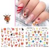 Christmas Nail Art Stickers, Snowflake Nail Decals Water Transfer Colorful Snowmen Reindeer Bell Merry Christmas Happy New Year Xmas Tree Winter Nail Tattoo Stickers (12 Sheets)