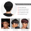 XC CLOUDS Pixie Cut Wigs For Black Women Wear And Go Human Hair Wigs Short Brown Wig With Bangs Layered Wavy Style Wigs With Bangs Full Machine Made Wigs (Brown)
