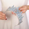 JWICOS Crystal Crowns and Tiaras Headband for Women Princess Wedding Tiara for Birthday Party Prom Bridal Tiara Crown for Halloween Costume (Blue)