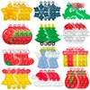 60PCS Christmas Mini Pop Keychain Fidget Toy, Mini Push Pop Bubble Fidget Sensory Toy Keychains, Christmas Pop Fidget Toys, and Decorations for Kids Party Favors Decors (60PCS)