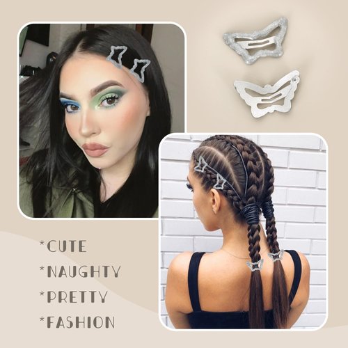 Butterfly Hair Clips 20 PCS Snap Hair Barrettes 1.5" Non Slip Hair Accessories for Girls Women Multiple Colors Hair Barrettes Star Hair Clips. BUTTERFLY