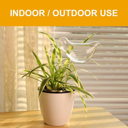 KiKiHeim Plant Watering Globes Self Watering Planter Insert, Bird Shape Self Watering Globes, Clear Glass Water Bulbs for Indoor Plants, Gifts for Plant Lovers