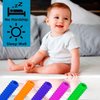 Hollow Teething Tubes Soft and Durable Baby Teether with Brushe 6-Pack Teething Toys for Babies 6-18 Months Silicone Teethers for Toddlers Sensory Chewy Tubes