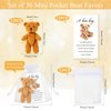 Zhanmai Set of 12 Mini Plush Bears Little Pocket Bears Sympathy Gift for Kids Inspirational Bear Hug Gift Card Party Favors White Organza Bags(Cute Style, 8-9 cm)