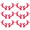 GORGECRAFT 18 Pairs Red Christmas Deer Decor Mini Antlers Embellishments Flocking Deer Antlers Hair Clips Accessories Reindeer Elk Branch Animals Horn Snowman Hand for Headband Snowman Party Ornaments
