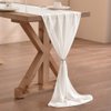Socomi 14ft Ivory Chiffon Table Runner 29x170 Inches Sheer Wedding Runner Romantic Rustic Table Runner for Easter Thanksgiving Christmas Baby Shower Decorations