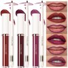 FOCALLURE KISSPROOF 6Pcs Liquid Lipstick & Lip Liner Set, 3 Highly Pigmented Lip Gloss, 3 Matte Lip Crayons with Built-in Sharpener, Lips Makeup Gift for Women, PP01 VIOLET