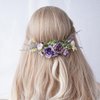 PartyforU Purple Flower Hair Comb - Handmade Wedding Floral Combs Bridal Comb for Hair for Bride Bridesmaid Women Girls Prom Bridal Shower Maternity Shoot