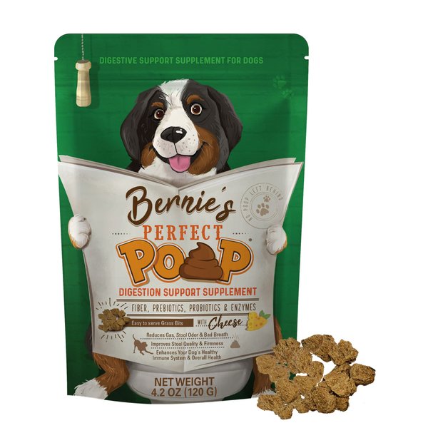 Perfect Poop Digestion & General Health Supplement for Dogs: Fiber, Prebiotics, Probiotics & Enzymes Relieve Digestive Conditions, Optimize Stool, and Improve Health (Cheddar Cheese, 4.2 oz)