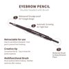 Berinist 12Pcs Dark Brown Eyebrow Pencil Set， Retractable Eyebrow Pencil with Brow Brush, Professional Eyebrow Shaping and Filling Pencil for Women Eye-Makeup, Easy to Color, Waterproof Long-lasting