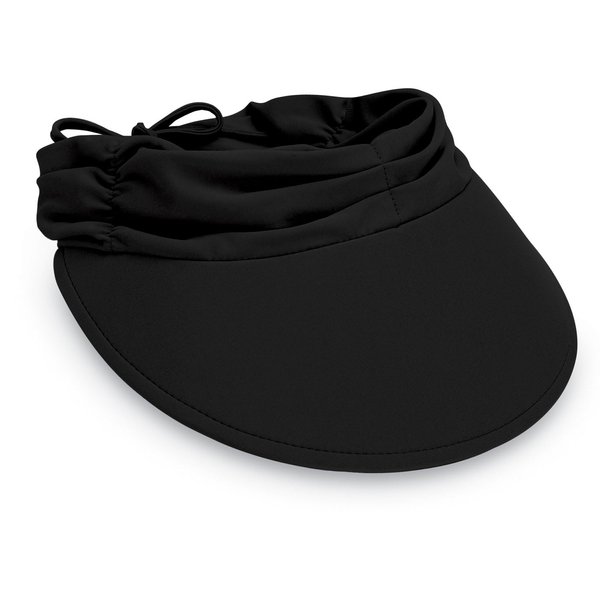 Wallaroo Hat Company Women’s Aqua Sun Visor – Packable Design and Adjustable Sizing for Medium Crown Sizes – Functional Water Friendly Visor for Beach, Poolside and Adventures (Black)