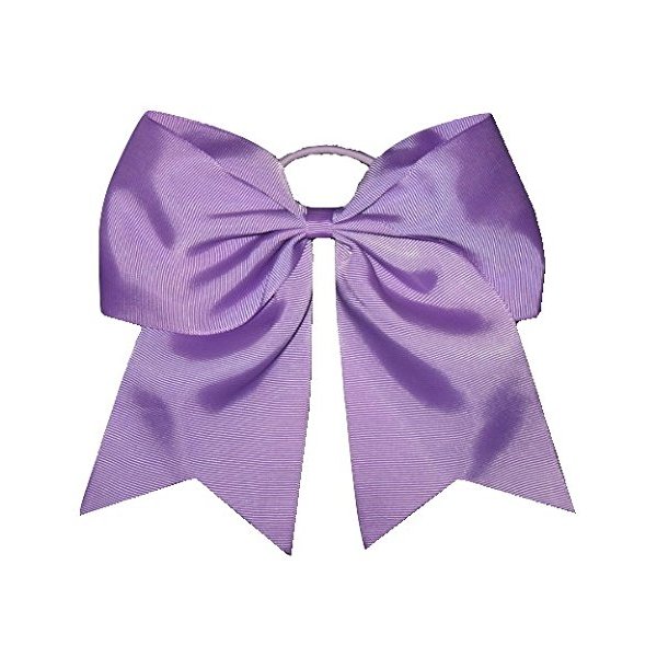 New "LAVENDER" Cheer Bow Pony Tail 7 Inch Girls Hair Bows Cheerleading Dance Practice Football Games Competition Birthday Solid Color Grosgrain Ribbon