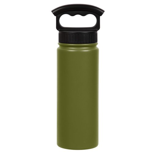 FIFTY/FIFTY Sport Water Bottle, 3 Finger Wide Mouth Cap, 18 oz/530ml, Olive Drab