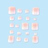 24Pcs Ombre Press on Toe Nails Short Square - GUAACCB Fake Toenails Nude Gradient Toe Nail Tips Press ons White Pink Glue on Toe Nails Summer Artificial Beach Full Cover False Toe Nails for Women