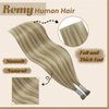 [For School] YoungSee I Tip Hair Extensions Brown Highlight Itips Hair Extensions Human Hair Light Brown and Blonde Itip Extensions 18 Inch Invisible I Tip Human Hair Extensions Silky Straight 60s/50g
