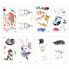 PHOGARY 90 Pieces 34 Sheets Cat Pets Theme Temporary Tattoos Kitty/Dog/Fox/Rabbit Patterned Body Art Waterproof Tattoos for Kids