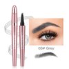 Eyebrow Pencil,3D Microblading Eyebrow Tattoo Pencil 4 Fork Tip,Eye Makeup Long-Lasting Waterproof & Smudge-proof Natural Eyebrow Hair Eyebrow Pencil (3#grey)