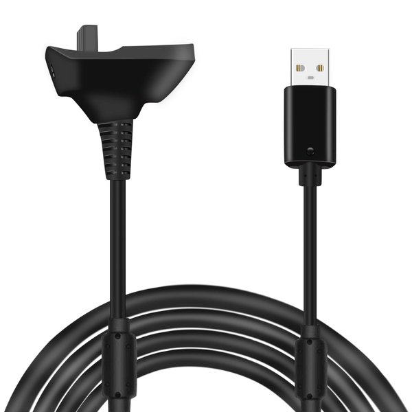 6Ft Charging Cable for Xbox 360, Wireless Controller USB Charging Cable Compatible with Microsoft Xbox360 / Xbox 360 Slim Wireless Game Controllers