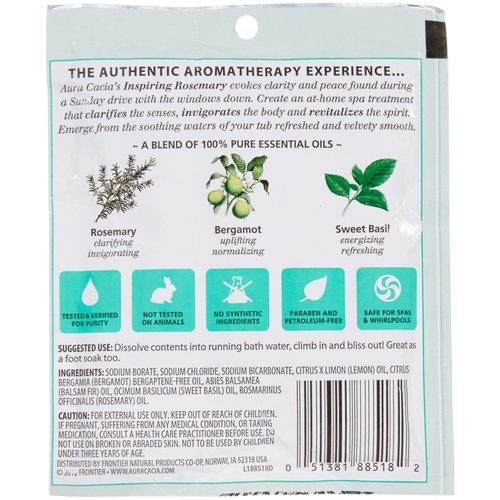 Aura Cacia Inspiring Rosemary Aromatherapy Mineral Bath | 2.5 oz. Packet