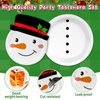 75 PCS Christmas Snowman Paper Plates and Napkins Winter Party Snowman Shape Disposable Plates Winter Holiday Theme Dessert Plates for Xmas Holiday Birthday New Year Party Favor Dinnerware Supplies