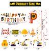 67pcs Construction Birthday Party Supplies Set Includes Birthday Banner 8 Hanging Swirls Construction Party Sign Construction BalloonsCake Toppers Caution Tape Dump Truck Party Decorations for Boys